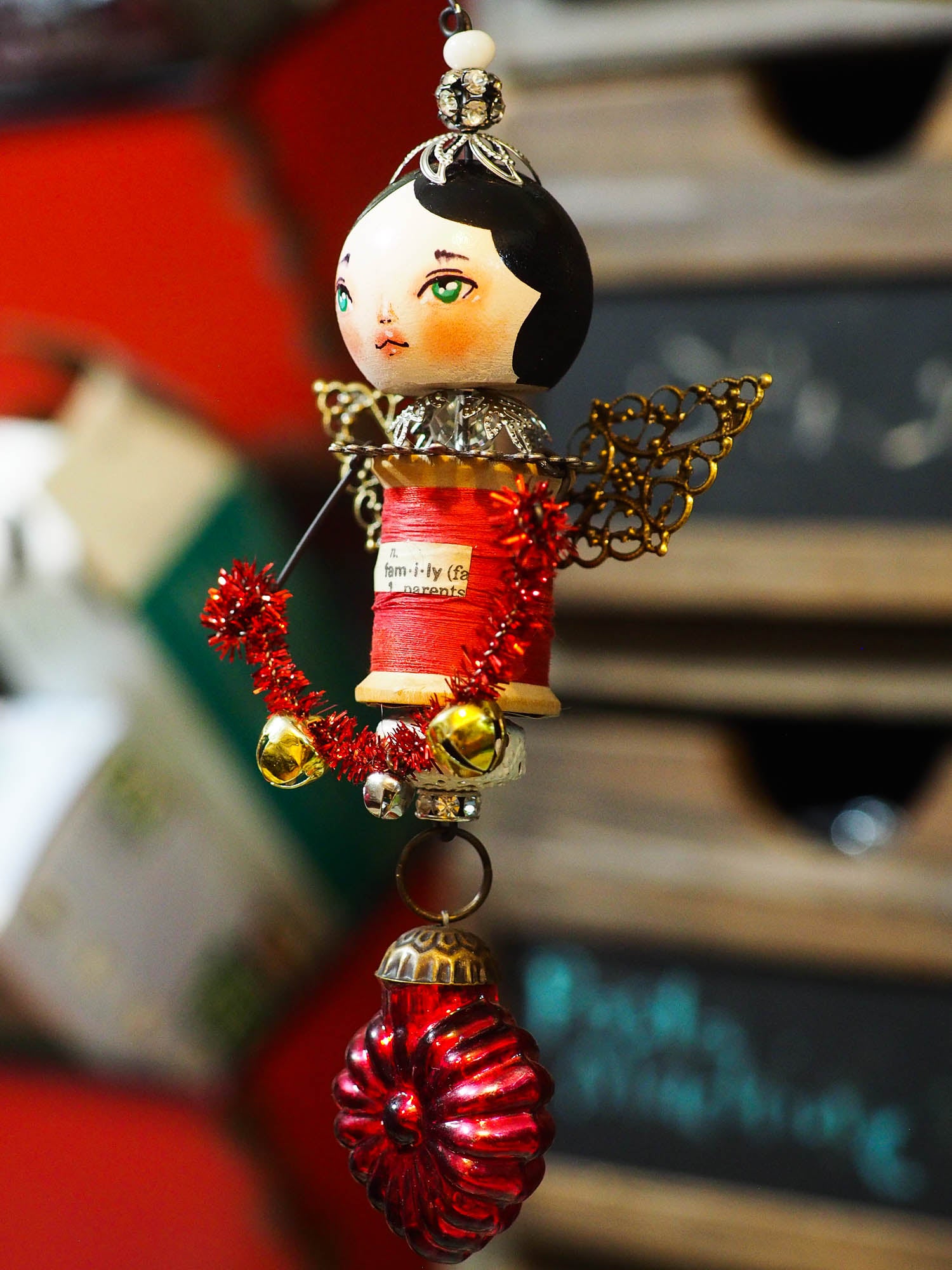 ANGEL No. 5 - An original handmade Christmas tree ornament by Danita, Original Art by Danita Art
