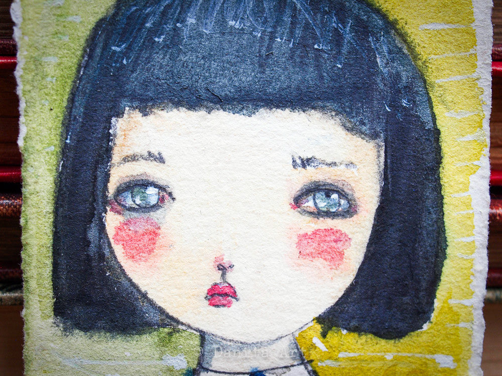 Annabelle, an Original Watercolor ACEO Card Study, Original Art by Danita Art