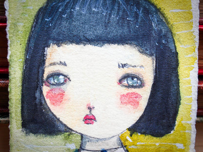 Annabelle, an Original Watercolor ACEO Card Study, Original Art by Danita Art