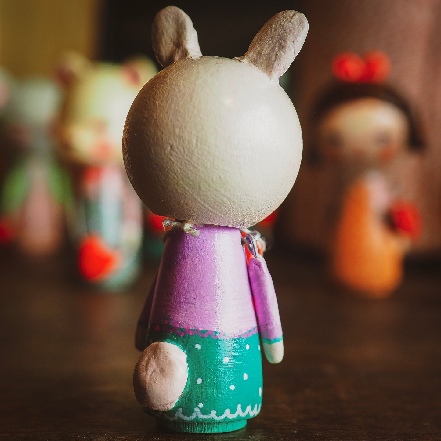 KUMIKO - An original handmade wooden kokeshi art doll by Danita, Miniature Dolls by Danita Art