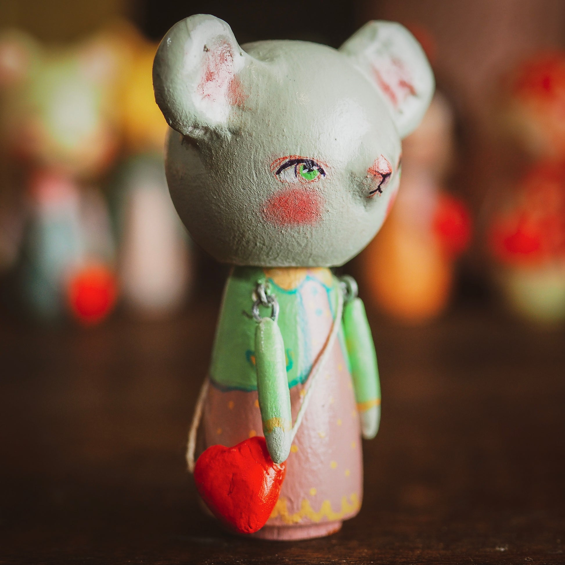 JOCELYN - An original handmade wooden kokeshi art doll by Danita, Miniature Dolls by Danita Art