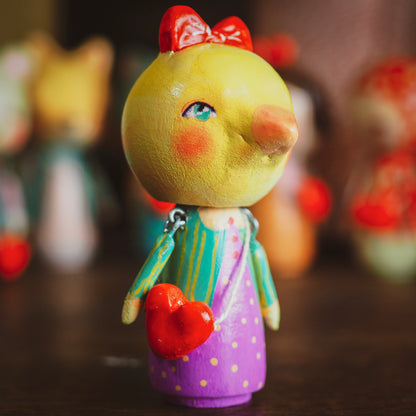 DANYA - An original handmade wooden kokeshi art doll by Danita, Miniature Dolls by Danita Art