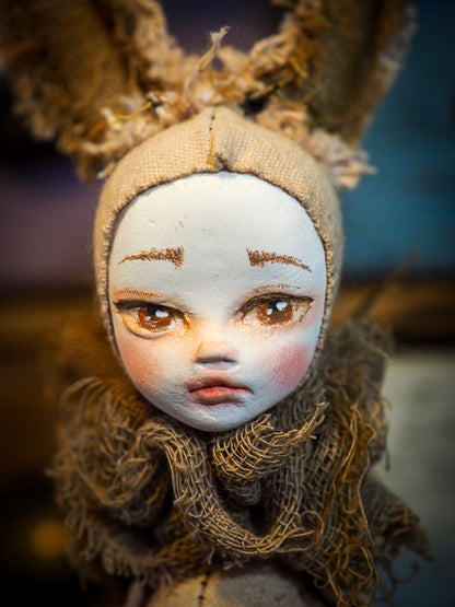 THE BUNNY - An original woodlands handmade art doll by Danita Art