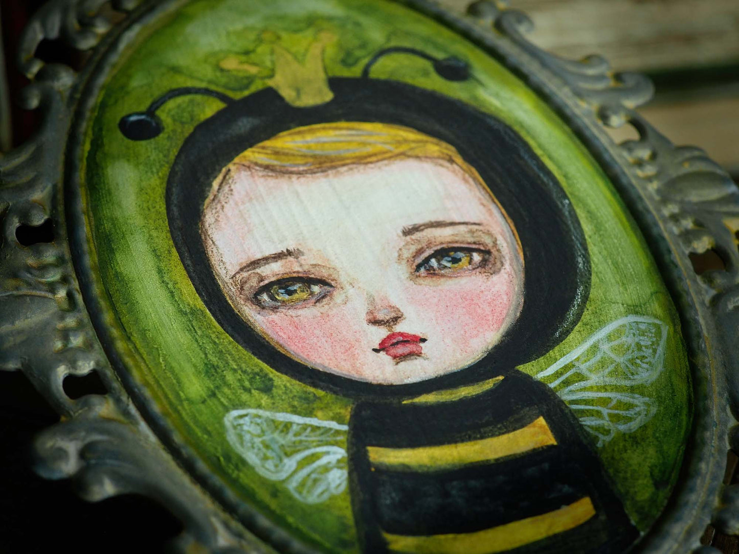 Childhood memories and a little boy inspired this bee painting watercolor by Danita