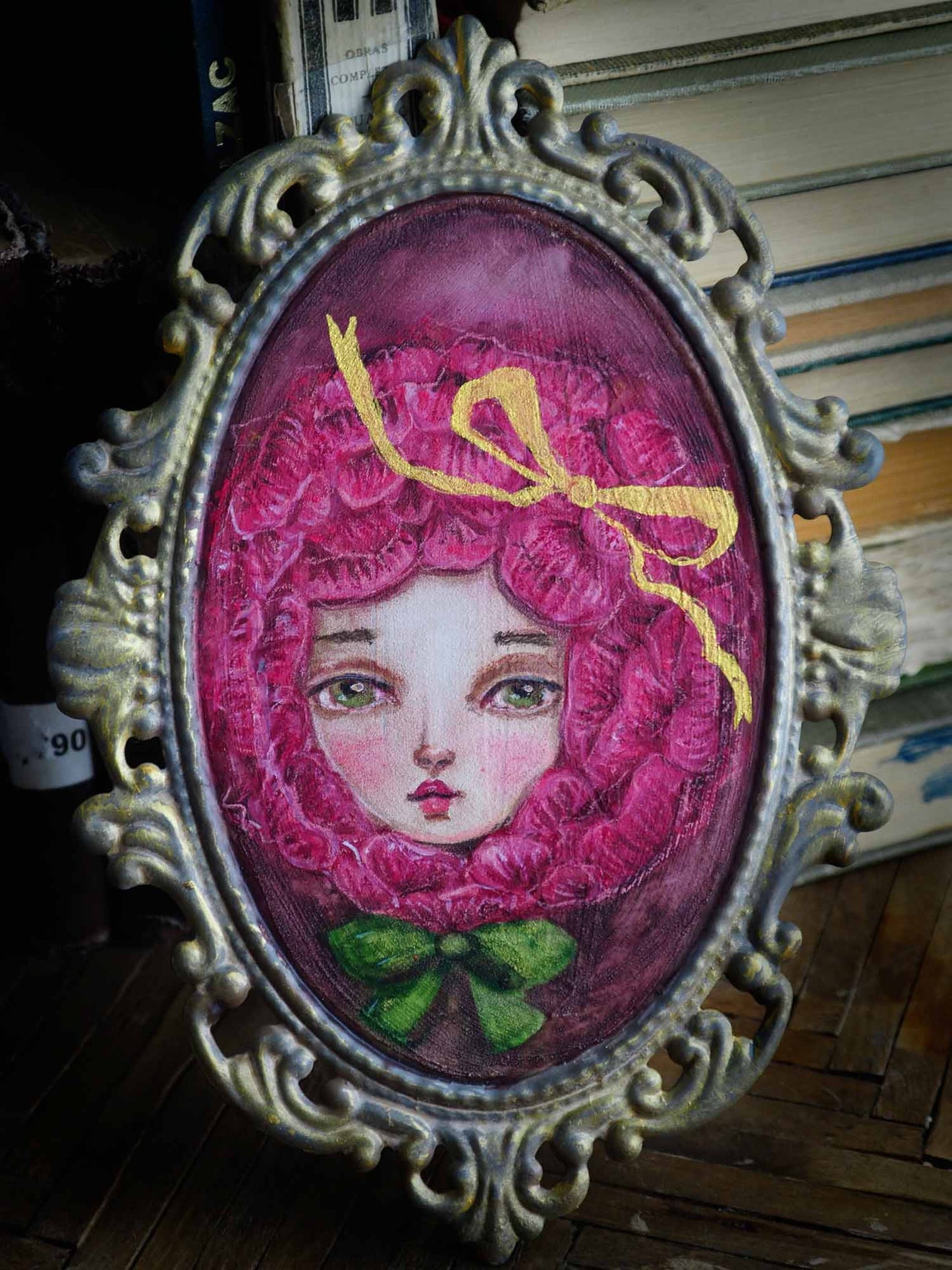 Danita pink rose cosplay watercolor painting little prince alice in wonderland garden