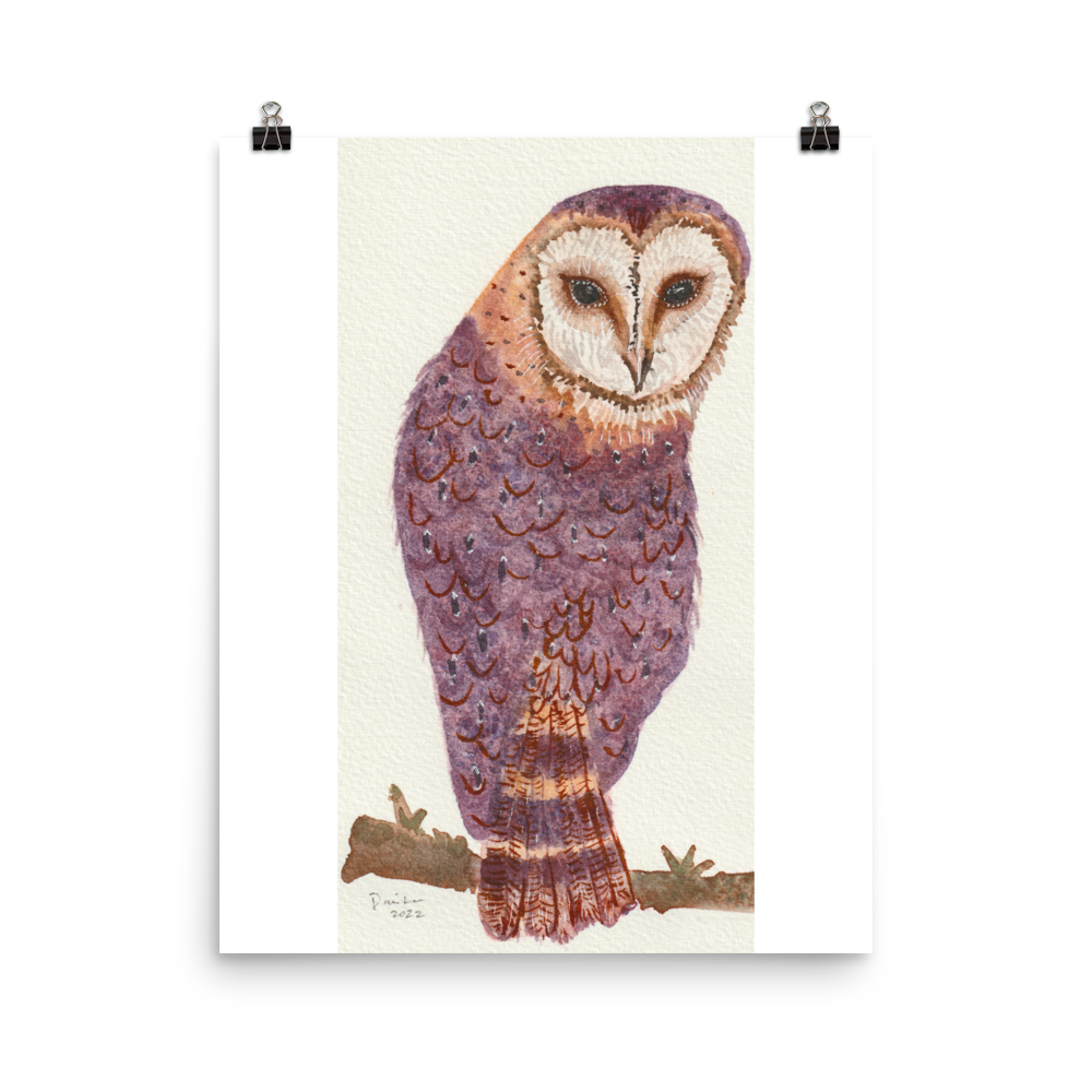 Owl Animal Watercolor Painting by Idania Salcido Danita Art. Did you miss you favorite painting from Idania Salcido, the artist behind Danita Art? Or maybe you are looking for something beautiful to fill a frame or hang on a wall and the original is no longer available? You can get it as a print from my shop! Printed as Museum-quality posters made on thick durable matte paper.