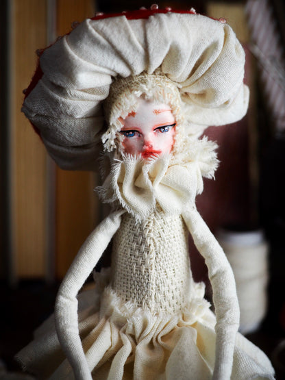 MUSHROOM SPECIMEN N. 1 - Original woodlands handmade art doll by Danita Art, Art Doll by Danita Art