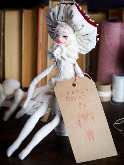 MUSHROOM SPECIMEN N. 5 - Original woodlands handmade art doll by Danita Art, Art Doll by Danita Art