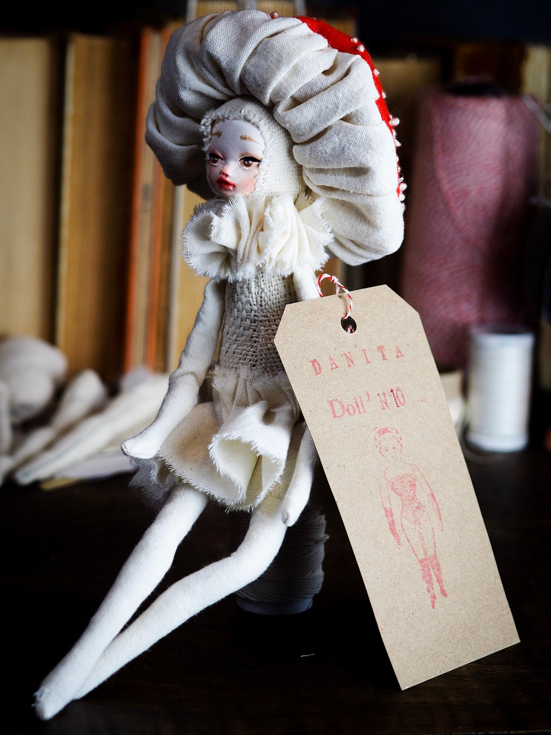 MUSHROOM SPECIMEN N. 10 - Original woodlands handmade art doll by Danita Art, Art Doll by Danita Art