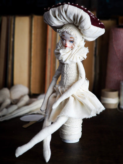 MUSHROOM SPECIMEN N. 4 - Original woodlands handmade art doll by Danita Art, Art Doll by Danita Art