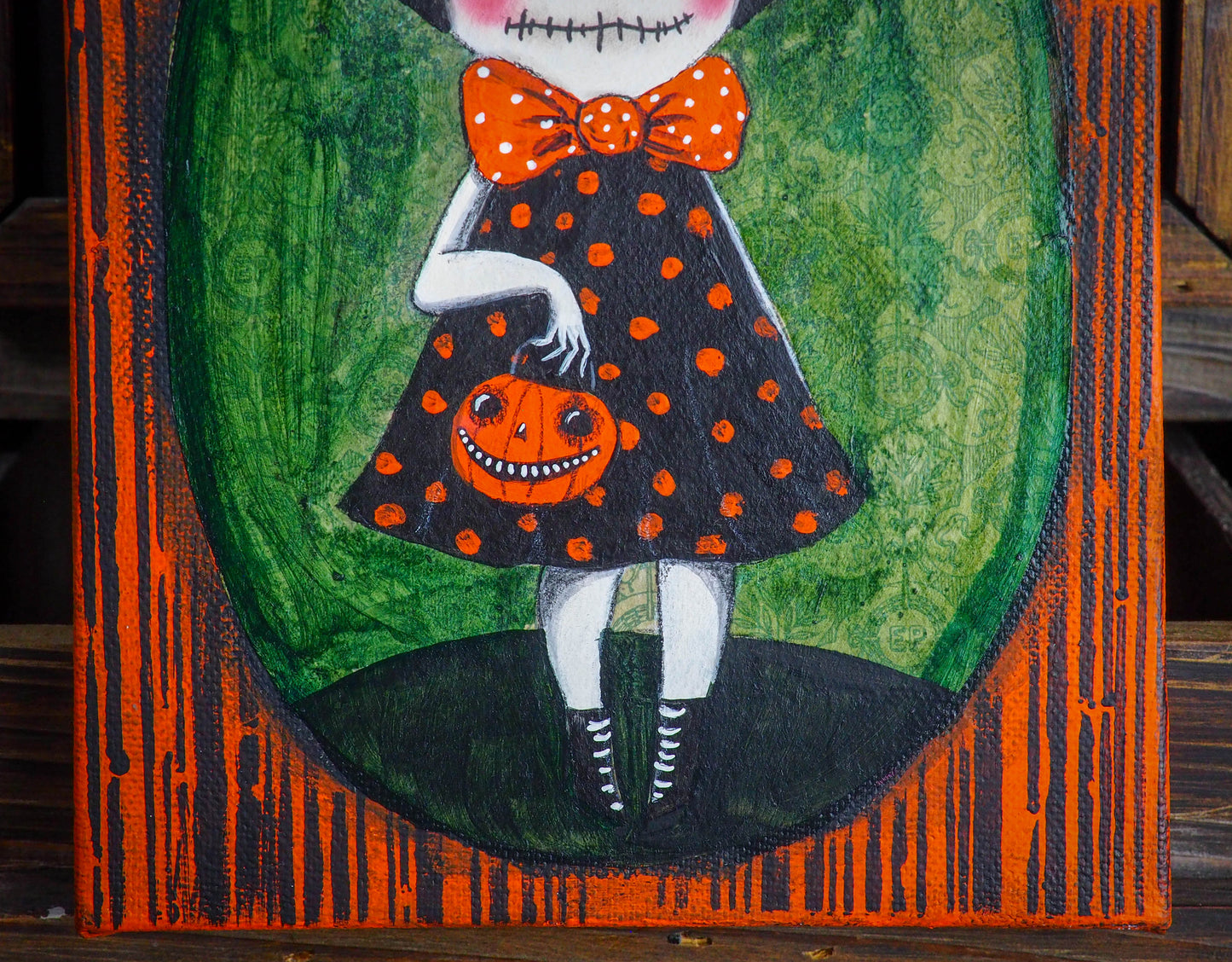 GHOUL GIRL - Halloween art painting by Danita Art, Original Art by Danita Art