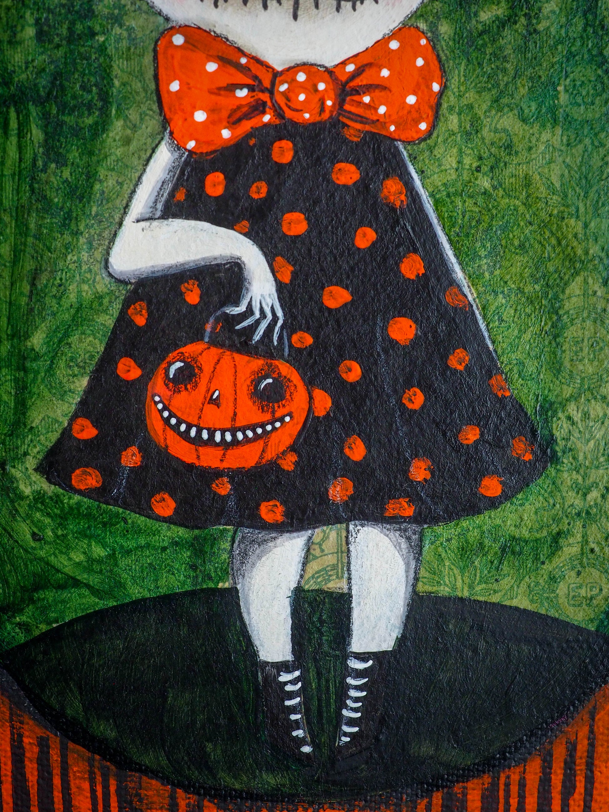 GHOUL GIRL - Halloween art painting by Danita Art, Original Art by Danita Art