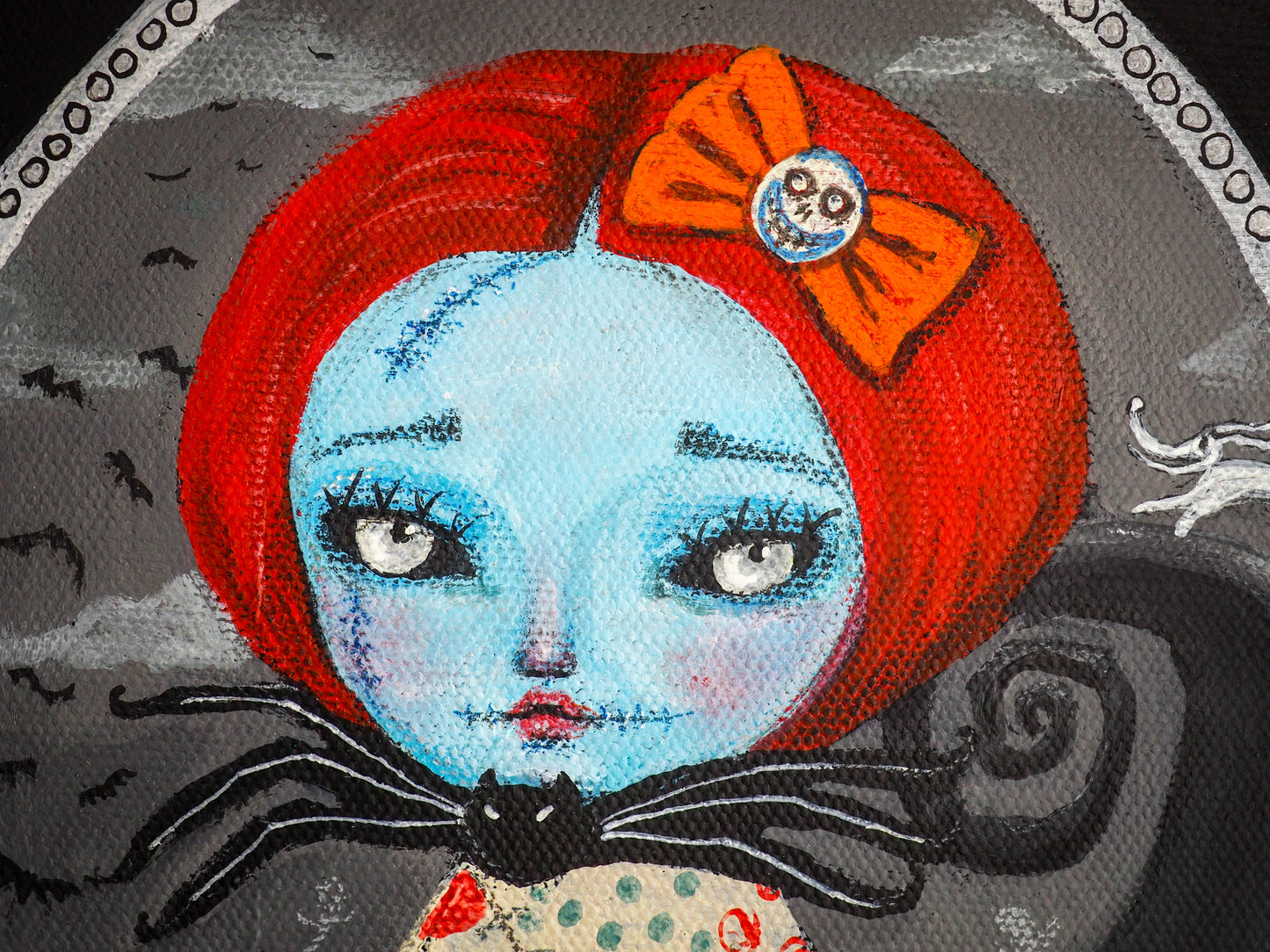 MISS SALLY - A beautiful rag doll girl Halloween painting by Danita Art, Original Art by Danita Art