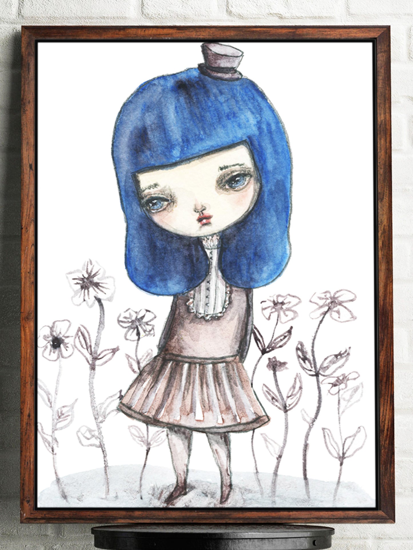 ALICE IN THE FLOWER GARDEN, Original Art by Danita Art