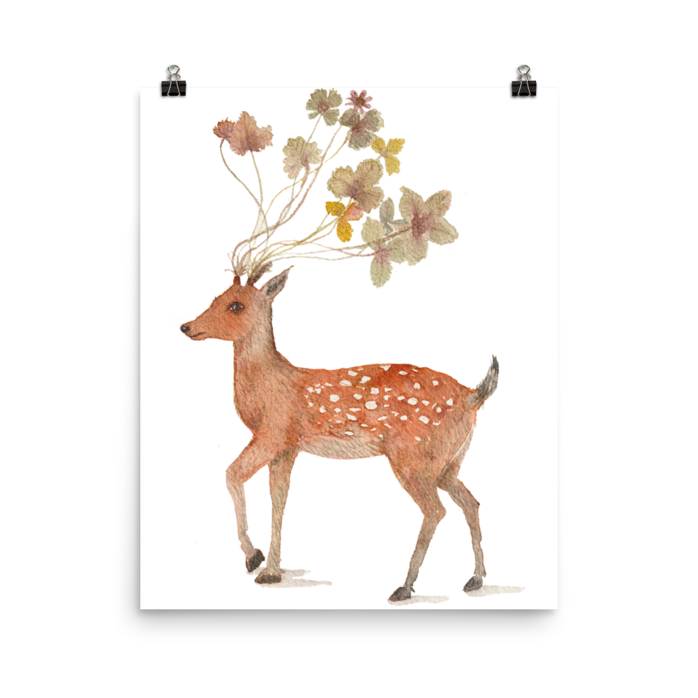 The Deer of Spring Animal Watercolor Painting. Did you miss you favorite painting from Idania Salcido, the artist behind Danita Art? Or maybe you are looking for something beautiful to fill a frame or hang on a wall and the original is no longer available? You can get it as a print from my shop! Printed as Museum-quality posters made on thick durable matte paper.